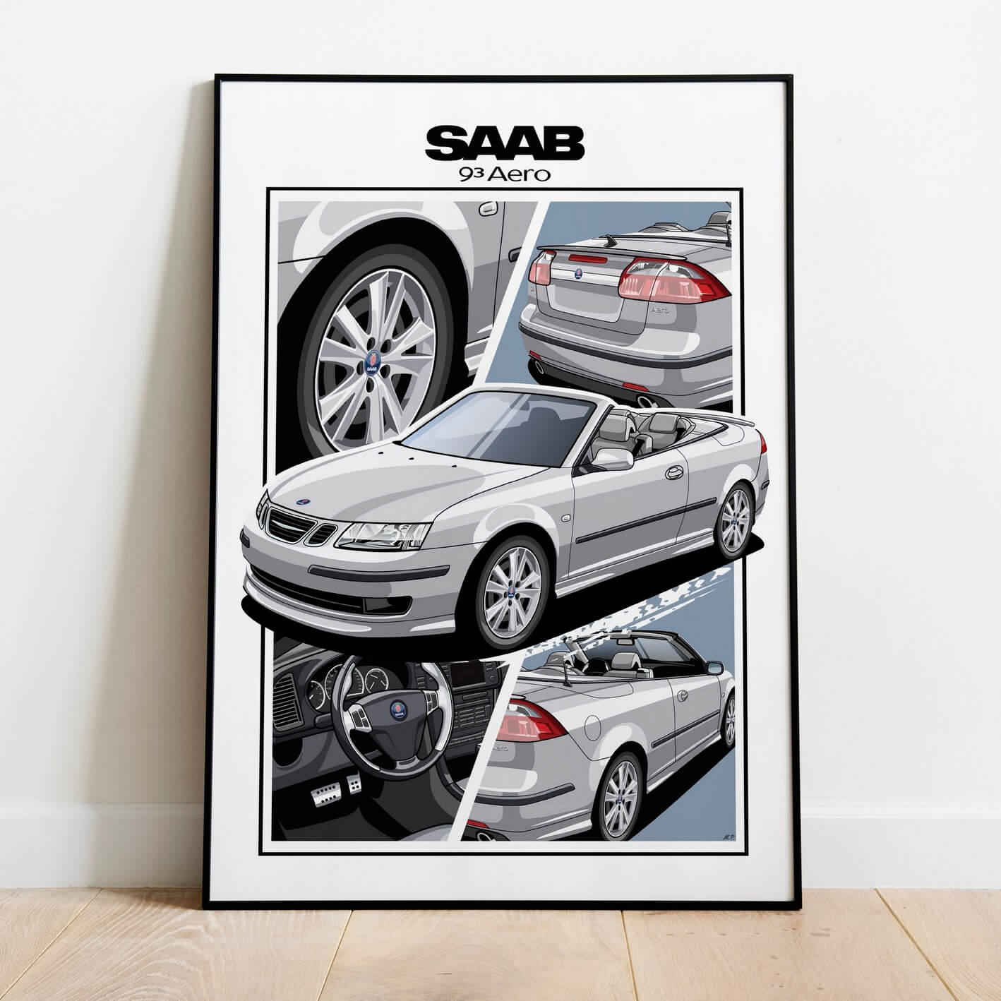 Saab 93 AERO /cabrio/silver | Saab Shifter